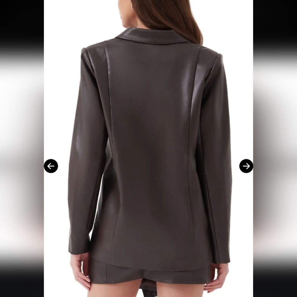 4th and Reckless Women Brown Faux Leather Jacket Size Large - Picture 2 of 10